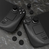 PlayVital Diamond Grain & Crack Bomb Design Ergonomic Stick Caps Thumb Grips for Steam Deck LCD & OLED, for PS Portal Remote Player with 3 Height Convex and Concave - Black - YFSDM039