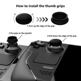 PlayVital Thumb Grip Caps for Steam Deck LCD, for PS Portal Remote Player Silicone Thumbsticks Grips Joystick Caps for Steam Deck OLED - Diamond Grain & Crack Bomb Design - Cool Gray - YFSDM050