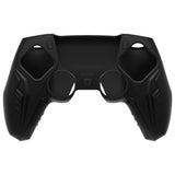 PlayVital Futuristic CyberMech Design Silicone Grip Skin with Thumb Grips for PS5 Wireless Controller, Compatible with PS5 Official Charging Dock - Black - CHXPFP001