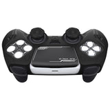 PlayVital Futuristic CyberMech Design Silicone Grip Skin with Thumb Grips for PS5 Wireless Controller, Compatible with PS5 Official Charging Dock - Black - CHXPFP001