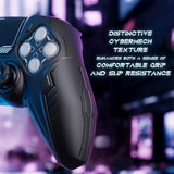 PlayVital Futuristic CyberMech Design Silicone Grip Skin with Thumb Grips for PS5 Wireless Controller, Compatible with PS5 Official Charging Dock - Black - CHXPFP001