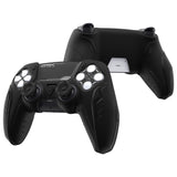 PlayVital Futuristic CyberMech Design Silicone Grip Skin with Thumb Grips for PS5 Wireless Controller, Compatible with PS5 Official Charging Dock - Black - CHXPFP001