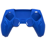 PlayVital Futuristic CyberMech Design Silicone Grip Skin with Thumb Grips for PS5 Wireless Controller, Compatible with PS5 Official Charging Dock - Blue - CHXPFP003