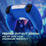 PlayVital Futuristic CyberMech Design Silicone Grip Skin with Thumb Grips for PS5 Wireless Controller, Compatible with PS5 Official Charging Dock - Blue - CHXPFP003