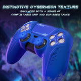 PlayVital Futuristic CyberMech Design Silicone Grip Skin with Thumb Grips for PS5 Wireless Controller, Compatible with PS5 Official Charging Dock - Blue - CHXPFP003