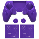 PlayVital Futuristic CyberMech Design Silicone Grip Skin with Thumb Grips for PS5 Wireless Controller, Compatible with PS5 Official Charging Dock - Purple - CHXPFP005