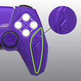 PlayVital Futuristic CyberMech Design Silicone Grip Skin with Thumb Grips for PS5 Wireless Controller, Compatible with PS5 Official Charging Dock - Purple - CHXPFP005