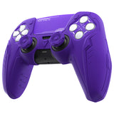 PlayVital Futuristic CyberMech Design Silicone Grip Skin with Thumb Grips for PS5 Wireless Controller, Compatible with PS5 Official Charging Dock - Purple - CHXPFP005