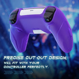 PlayVital Futuristic CyberMech Design Silicone Grip Skin with Thumb Grips for PS5 Wireless Controller, Compatible with PS5 Official Charging Dock - Purple - CHXPFP005