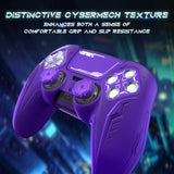 PlayVital Futuristic CyberMech Design Silicone Grip Skin with Thumb Grips for PS5 Wireless Controller, Compatible with PS5 Official Charging Dock - Purple - CHXPFP005