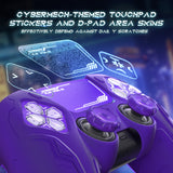 PlayVital Futuristic CyberMech Design Silicone Grip Skin with Thumb Grips for PS5 Wireless Controller, Compatible with PS5 Official Charging Dock - Purple - CHXPFP005