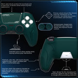 PlayVital Futuristic CyberMech Design Silicone Grip Skin with Thumb Grips for PS5 Wireless Controller, Compatible with PS5 Official Charging Dock - Racing Green - CHXPFP004