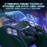 PlayVital Futuristic CyberMech Design Silicone Grip Skin with Thumb Grips for PS5 Wireless Controller, Compatible with PS5 Official Charging Dock - Racing Green - CHXPFP004