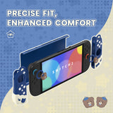 PlayVital Good Night Bear Dockable Protective Case for Nintendo Switch 2 - Detachable Silicone Joycon Grips & Shockproof Back Cover with Cute Bear Thumbs Caps - Midnight Blue - WNXNTM001