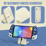 PlayVital Good Night Bear Dockable Protective Case for Nintendo Switch 2 - Detachable Silicone Joycon Grips & Shockproof Back Cover with Cute Bear Thumbs Caps - Midnight Blue - WNXNTM001