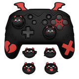 PlayVital Gothic Imp Series Cute Silicone Case for Nintendo Switch Pro Controller with 4 Thumb Grip & 2 Sticker, Non-Slip Anti-Scratch Protective Silicone Skin Cover - Black - PVLNPP001