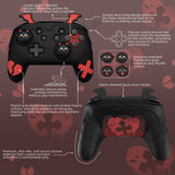 PlayVital Gothic Imp Series Cute Silicone Case for Nintendo Switch Pro Controller with 4 Thumb Grip & 2 Sticker, Non-Slip Anti-Scratch Protective Silicone Skin Cover - Black - PVLNPP001