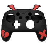 PlayVital Gothic Imp Series Cute Silicone Case for Nintendo Switch Pro Controller with 4 Thumb Grip & 2 Sticker, Non-Slip Anti-Scratch Protective Silicone Skin Cover - Black - PVLNPP001