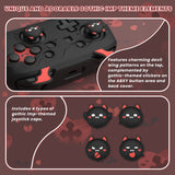 PlayVital Gothic Imp Series Cute Silicone Case for Nintendo Switch Pro Controller with 4 Thumb Grip & 2 Sticker, Non-Slip Anti-Scratch Protective Silicone Skin Cover - Black - PVLNPP001