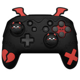 PlayVital Gothic Imp Series Cute Silicone Case for Nintendo Switch Pro Controller with 4 Thumb Grip & 2 Sticker, Non-Slip Anti-Scratch Protective Silicone Skin Cover - Black - PVLNPP001