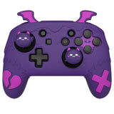 PlayVital Gothic Imp Series Cute Silicone Case for Nintendo Switch Pro Controller with 4 Thumb Grip & 2 Sticker, Non-Slip Anti-Scratch Protective Silicone Skin Cover - Purple - PVLNPP002