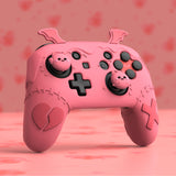 PlayVital Gothic Imp Series Cute Silicone Case for Nintendo Switch Pro Controller with 4 Thumb Grip & 2 Sticker, Non-Slip Anti-Scratch Protective Silicone Skin Cover - Peach Pink- PVLNPP004