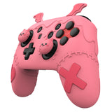 PlayVital Gothic Imp Series Cute Silicone Case for Nintendo Switch Pro Controller with 4 Thumb Grip & 2 Sticker, Non-Slip Anti-Scratch Protective Silicone Skin Cover - Peach Pink- PVLNPP004