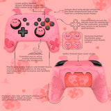 PlayVital Gothic Imp Series Cute Silicone Case for Nintendo Switch Pro Controller with 4 Thumb Grip & 2 Sticker, Non-Slip Anti-Scratch Protective Silicone Skin Cover - Peach Pink- PVLNPP004