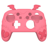 PlayVital Gothic Imp Series Cute Silicone Case for Nintendo Switch Pro Controller with 4 Thumb Grip & 2 Sticker, Non-Slip Anti-Scratch Protective Silicone Skin Cover - Peach Pink- PVLNPP004