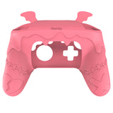 PlayVital Gothic Imp Series Cute Silicone Case for Nintendo Switch Pro Controller with 4 Thumb Grip & 2 Sticker, Non-Slip Anti-Scratch Protective Silicone Skin Cover - Peach Pink- PVLNPP004