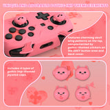 PlayVital Gothic Imp Series Cute Silicone Case for Nintendo Switch Pro Controller with 4 Thumb Grip & 2 Sticker, Non-Slip Anti-Scratch Protective Silicone Skin Cover - Peach Pink- PVLNPP004