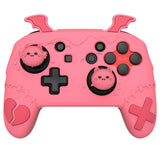 PlayVital Gothic Imp Series Cute Silicone Case for Nintendo Switch Pro Controller with 4 Thumb Grip & 2 Sticker, Non-Slip Anti-Scratch Protective Silicone Skin Cover - Peach Pink- PVLNPP004