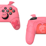 PlayVital Gothic Imp Series Cute Silicone Case for Nintendo Switch Pro Controller with 4 Thumb Grip & 2 Sticker, Non-Slip Anti-Scratch Protective Silicone Skin Cover - Peach Pink- PVLNPP004