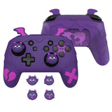 PlayVital Gothic Imp Series Cute Silicone Case for Nintendo Switch Pro Controller with 4 Thumb Grip & 2 Sticker, Non-Slip Anti-Scratch Protective Silicone Skin Cover - Purple - PVLNPP002