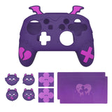 PlayVital Gothic Imp Series Cute Silicone Case for Nintendo Switch Pro Controller with 4 Thumb Grip & 2 Sticker, Non-Slip Anti-Scratch Protective Silicone Skin Cover - Purple - PVLNPP002