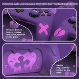 PlayVital Gothic Imp Series Cute Silicone Case for Nintendo Switch Pro Controller with 4 Thumb Grip & 2 Sticker, Non-Slip Anti-Scratch Protective Silicone Skin Cover - Purple - PVLNPP002