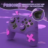 PlayVital Gothic Imp Series Cute Silicone Case for Nintendo Switch Pro Controller with 4 Thumb Grip & 2 Sticker, Non-Slip Anti-Scratch Protective Silicone Skin Cover - Purple - PVLNPP002