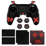 PlayVital Gothic Imp Series Cute Silicone Case for ps5 Controller with 4 Thumb Grips and 6 Stickers, Anti-Slip Silicone Skin Cover, Compatible with ps5 Charging Station - Black - GTKPFP001