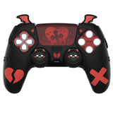 PlayVital Gothic Imp Series Cute Silicone Case for ps5 Controller with 4 Thumb Grips and 6 Stickers, Anti-Slip Silicone Skin Cover, Compatible with ps5 Charging Station - Black - GTKPFP001