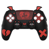 PlayVital Gothic Imp Series Cute Silicone Case for ps5 Controller with 4 Thumb Grips and 6 Stickers, Anti-Slip Silicone Skin Cover, Compatible with ps5 Charging Station - Black - GTKPFP001