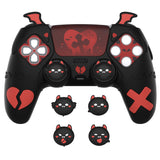 PlayVital Gothic Imp Series Cute Silicone Case for ps5 Controller with 4 Thumb Grips and 6 Stickers, Anti-Slip Silicone Skin Cover, Compatible with ps5 Charging Station - Black - GTKPFP001