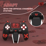 PlayVital Gothic Imp Series Cute Silicone Case for ps5 Controller with 4 Thumb Grips and 6 Stickers, Anti-Slip Silicone Skin Cover, Compatible with ps5 Charging Station - Black - GTKPFP001