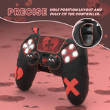 PlayVital Gothic Imp Series Cute Silicone Case for ps5 Controller with 4 Thumb Grips and 6 Stickers, Anti-Slip Silicone Skin Cover, Compatible with ps5 Charging Station - Black - GTKPFP001