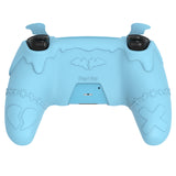 PlayVital Gothic Imp Series Cute Silicone Case for ps5 Controller with 4 Thumb Grips and 6 Stickers, Anti-Slip Silicone Skin Cover, Compatible with ps5 Charging Station - Aqua Blue - GTKPFP003