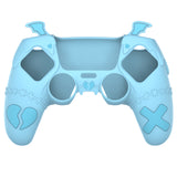 PlayVital Gothic Imp Series Cute Silicone Case for ps5 Controller with 4 Thumb Grips and 6 Stickers, Anti-Slip Silicone Skin Cover, Compatible with ps5 Charging Station - Aqua Blue - GTKPFP003