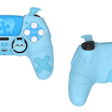 PlayVital Gothic Imp Series Cute Silicone Case for ps5 Controller with 4 Thumb Grips and 6 Stickers, Anti-Slip Silicone Skin Cover, Compatible with ps5 Charging Station - Aqua Blue - GTKPFP003