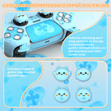 PlayVital Gothic Imp Series Cute Silicone Case for ps5 Controller with 4 Thumb Grips and 6 Stickers, Anti-Slip Silicone Skin Cover, Compatible with ps5 Charging Station - Aqua Blue - GTKPFP003