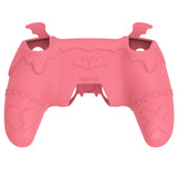 PlayVital Gothic Imp Series Cute Silicone Case for ps5 Controller with 4 Thumb Grips and 6 Stickers, Anti-Slip Silicone Skin Cover, Compatible with ps5 Charging Station - Peach Pink - GTKPFP004