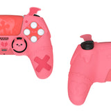 PlayVital Gothic Imp Series Cute Silicone Case for ps5 Controller with 4 Thumb Grips and 6 Stickers, Anti-Slip Silicone Skin Cover, Compatible with ps5 Charging Station - Peach Pink - GTKPFP004