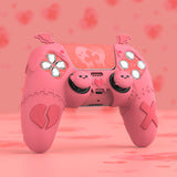 PlayVital Gothic Imp Series Cute Silicone Case for ps5 Controller with 4 Thumb Grips and 6 Stickers, Anti-Slip Silicone Skin Cover, Compatible with ps5 Charging Station - Peach Pink - GTKPFP004